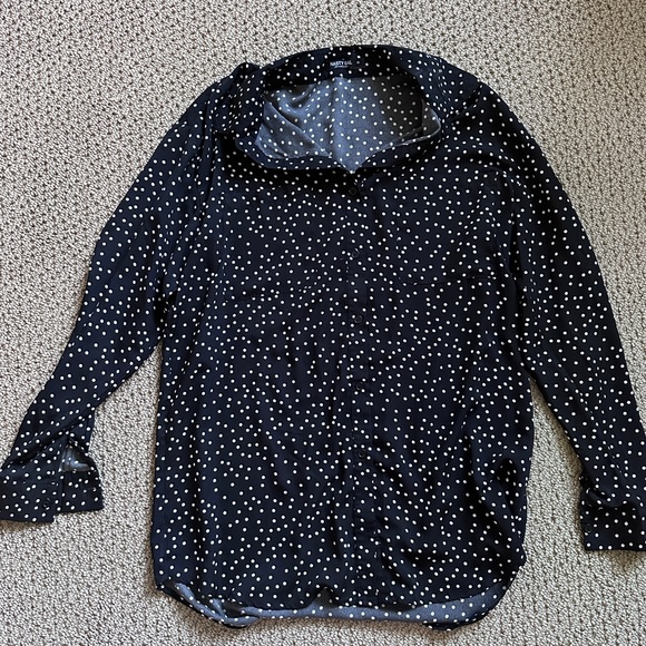 NastyGal Button Up Blouse With Polka Dots - Picture 1 of 2